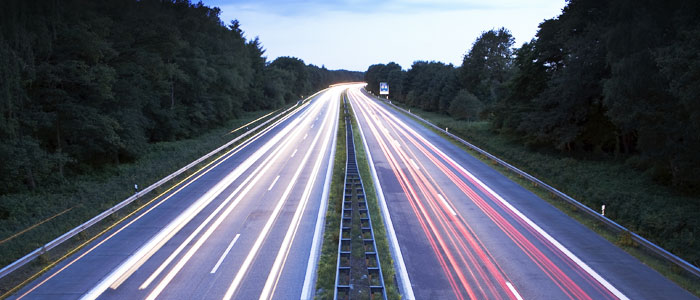 Motorway traffic with long exposure