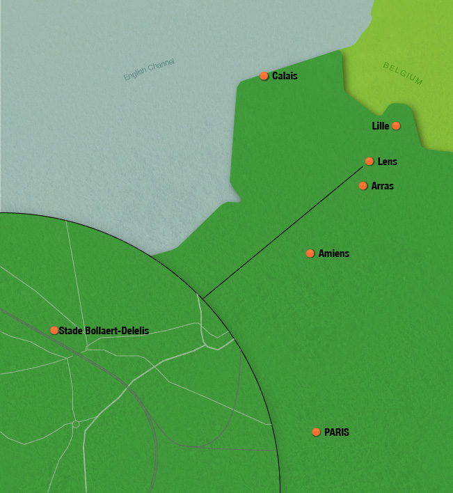 map of how to get to Stade Bollaert Delelis